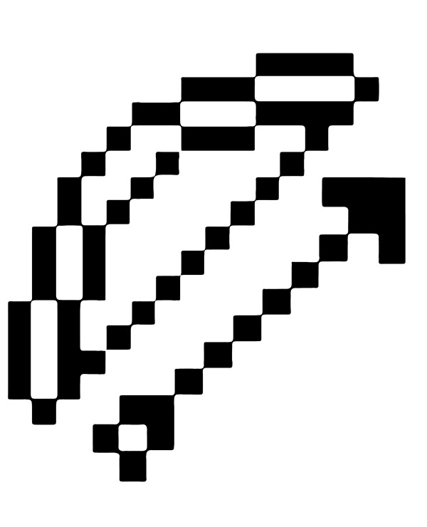 Online coloring book: Coloring book bow and arrow from Minecraft